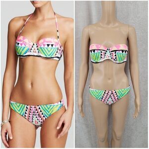 Mara Hoffman Classic Bustier Bikini Top and Bottoms Mountain Black Swimsuit